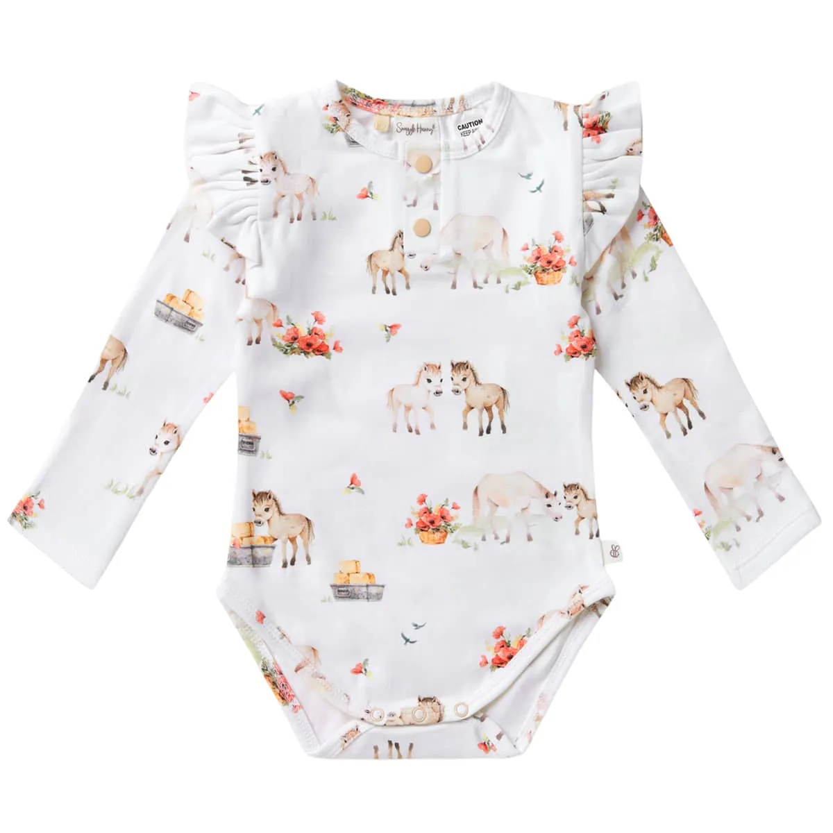 Snuggle Hunny Long Sleeve Bodysuit - Pony Pals Organic