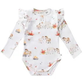 Snuggle Hunny Long Sleeve Bodysuit - Pony Pals Organic