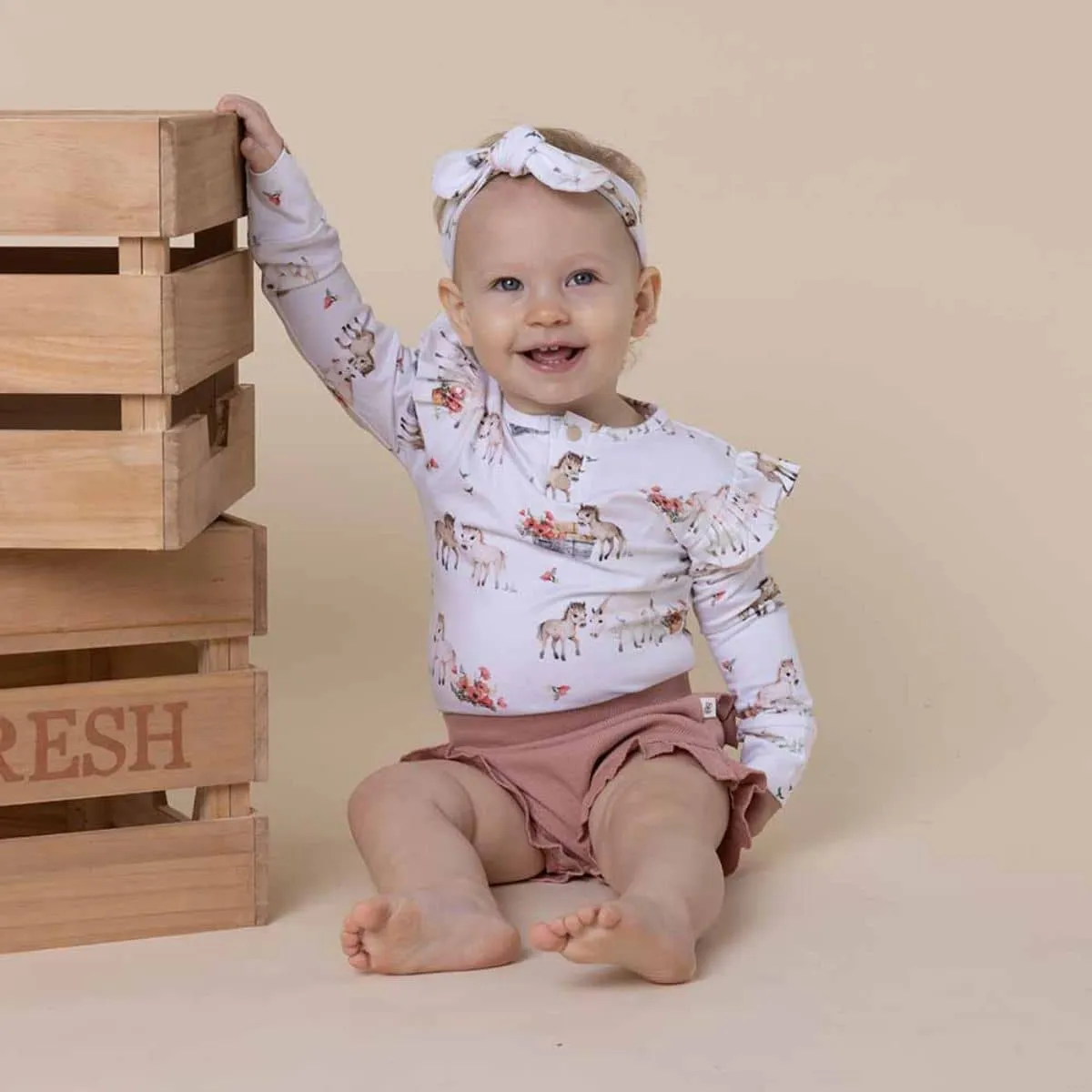 Snuggle Hunny Long Sleeve Bodysuit - Pony Pals Organic