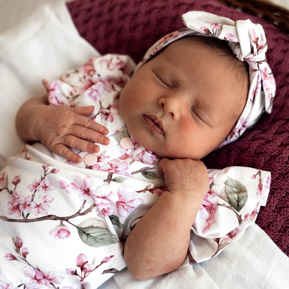 Snuggle Hunny SS Bodysuit W/ Frill - Cherry Blossom