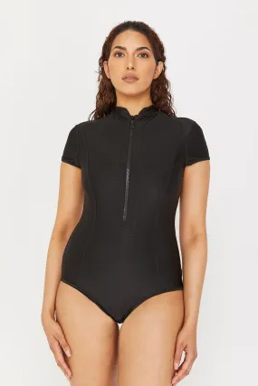 Sofia Crop Black Swim Top