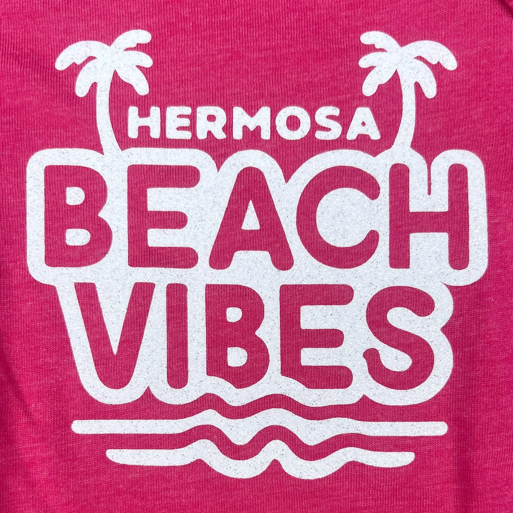 Sol Baby Hermosa Beach Vibes Vintage Pink Short Sleeve Bodysuit