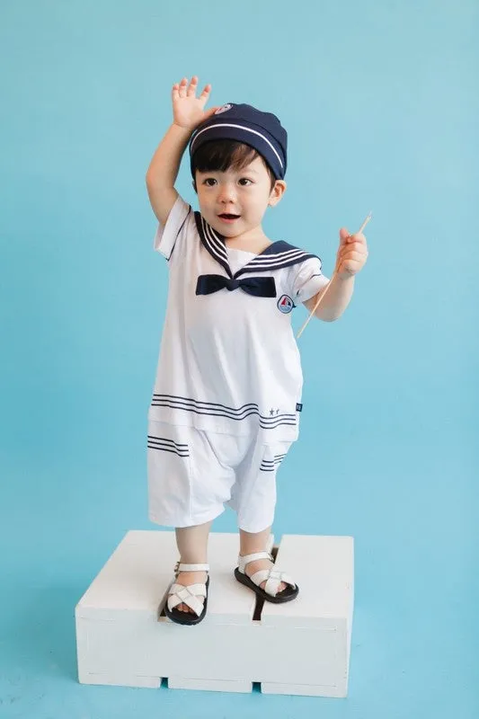SS Marine Ribbon Baby Set (Bodysuit & Hat)