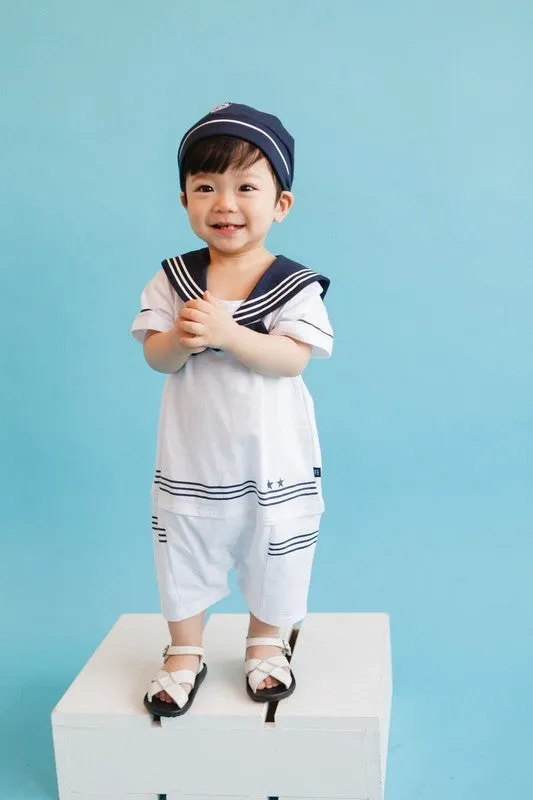 SS Marine Ribbon Baby Set (Bodysuit & Hat)