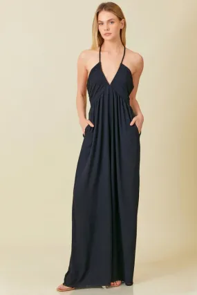 Strap Crossed Back Jumpsuit Black