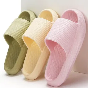 Summer House Slippers: Rhombus Stripe Anti-Slip Comfort for Men and Women