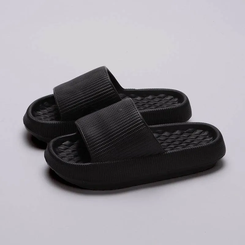 Summer House Slippers: Rhombus Stripe Anti-Slip Comfort for Men and Women
