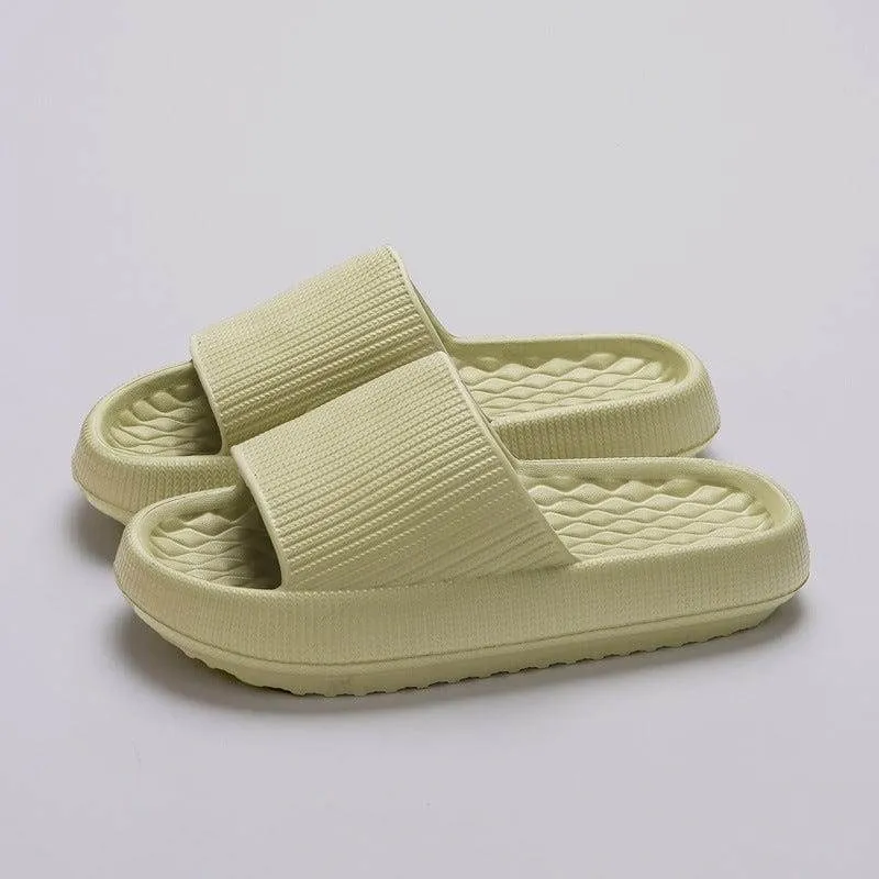 Summer House Slippers: Rhombus Stripe Anti-Slip Comfort for Men and Women