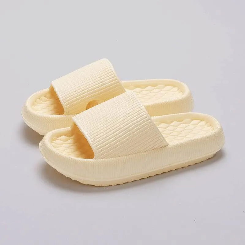 Summer House Slippers: Rhombus Stripe Anti-Slip Comfort for Men and Women