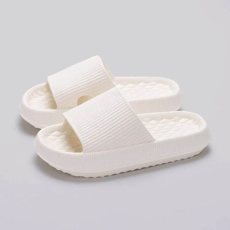 Summer House Slippers: Rhombus Stripe Anti-Slip Comfort for Men and Women