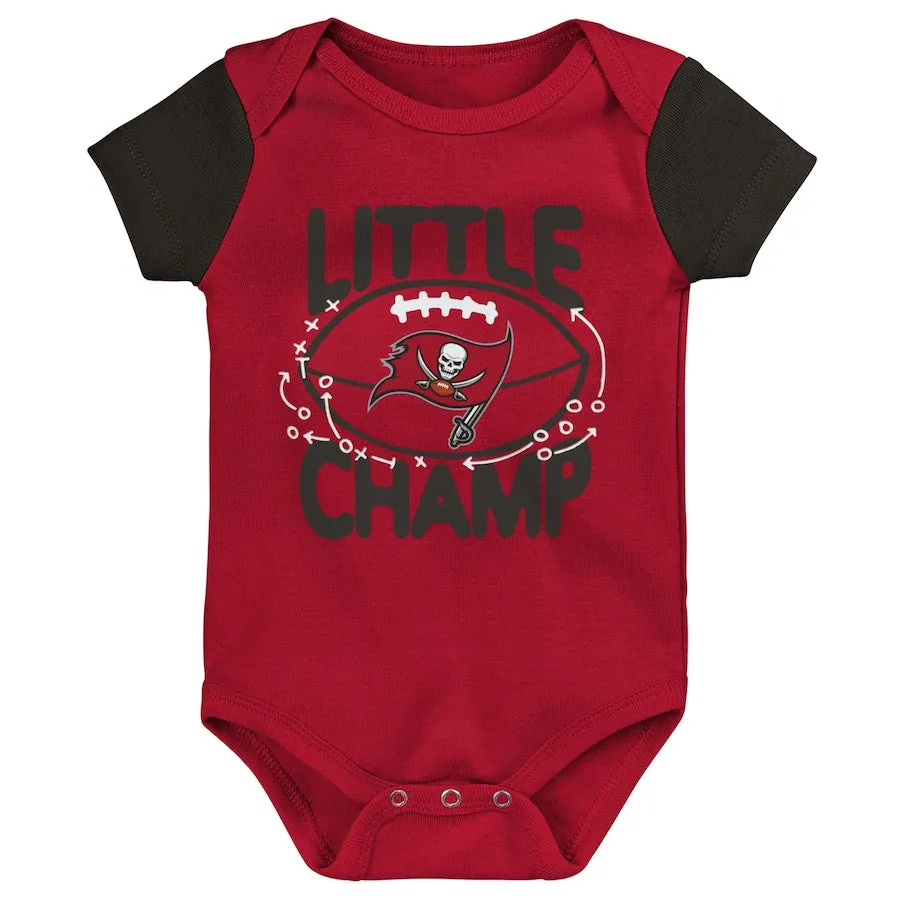 Tampa Bay Buccaneers Infant Little Champ Creeper, Bib & Bootie Set