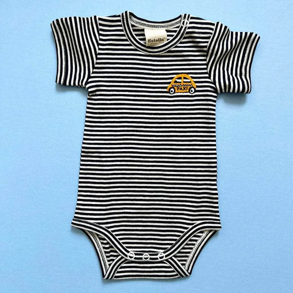 Taxi Embroidery Baby Onesie