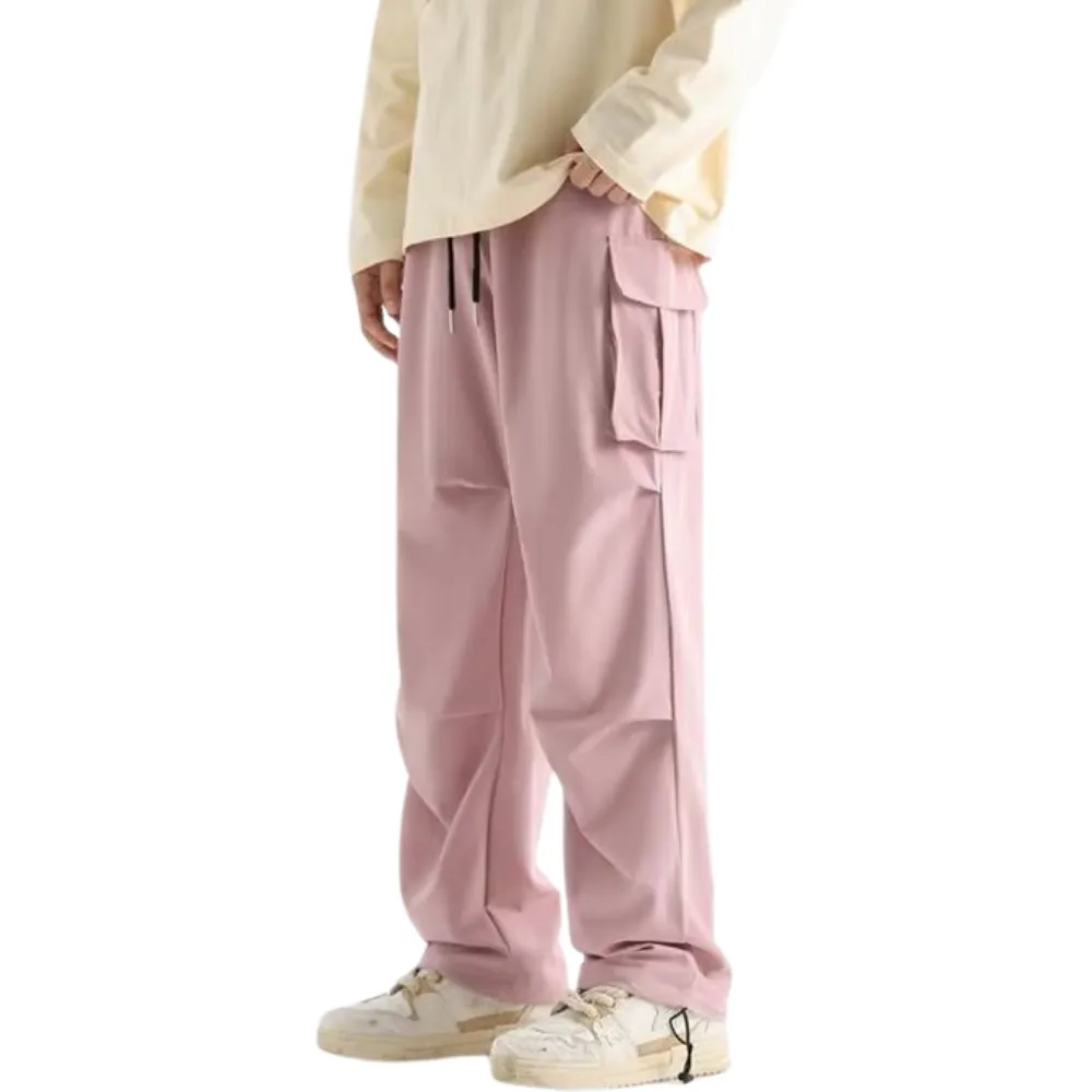 Technical Pleated Drawstring Pocket Cargo Pants