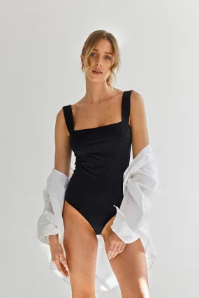 Thick Straps Bodysuit Black