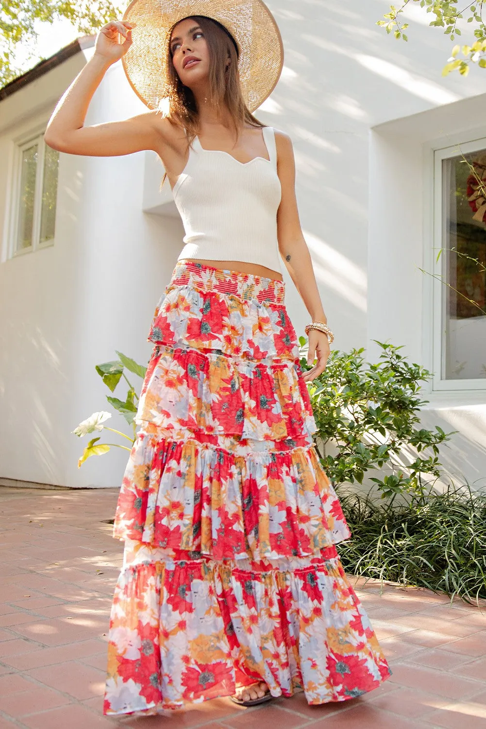 TOMATO GARDEN RUFFLE SKIRT