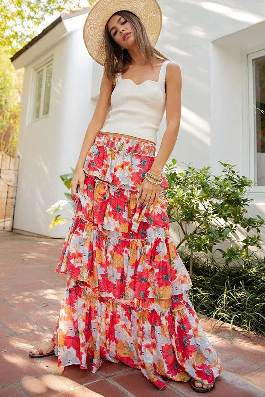 TOMATO GARDEN RUFFLE SKIRT