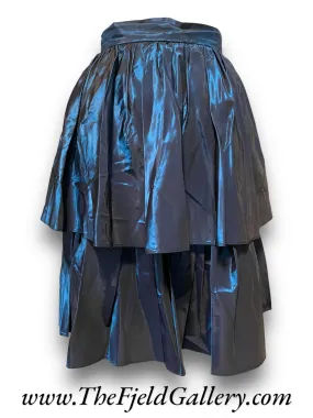 Vintage 1980’s Cathy Hardwick Blue Metallic Taffeta Bustled Skirt