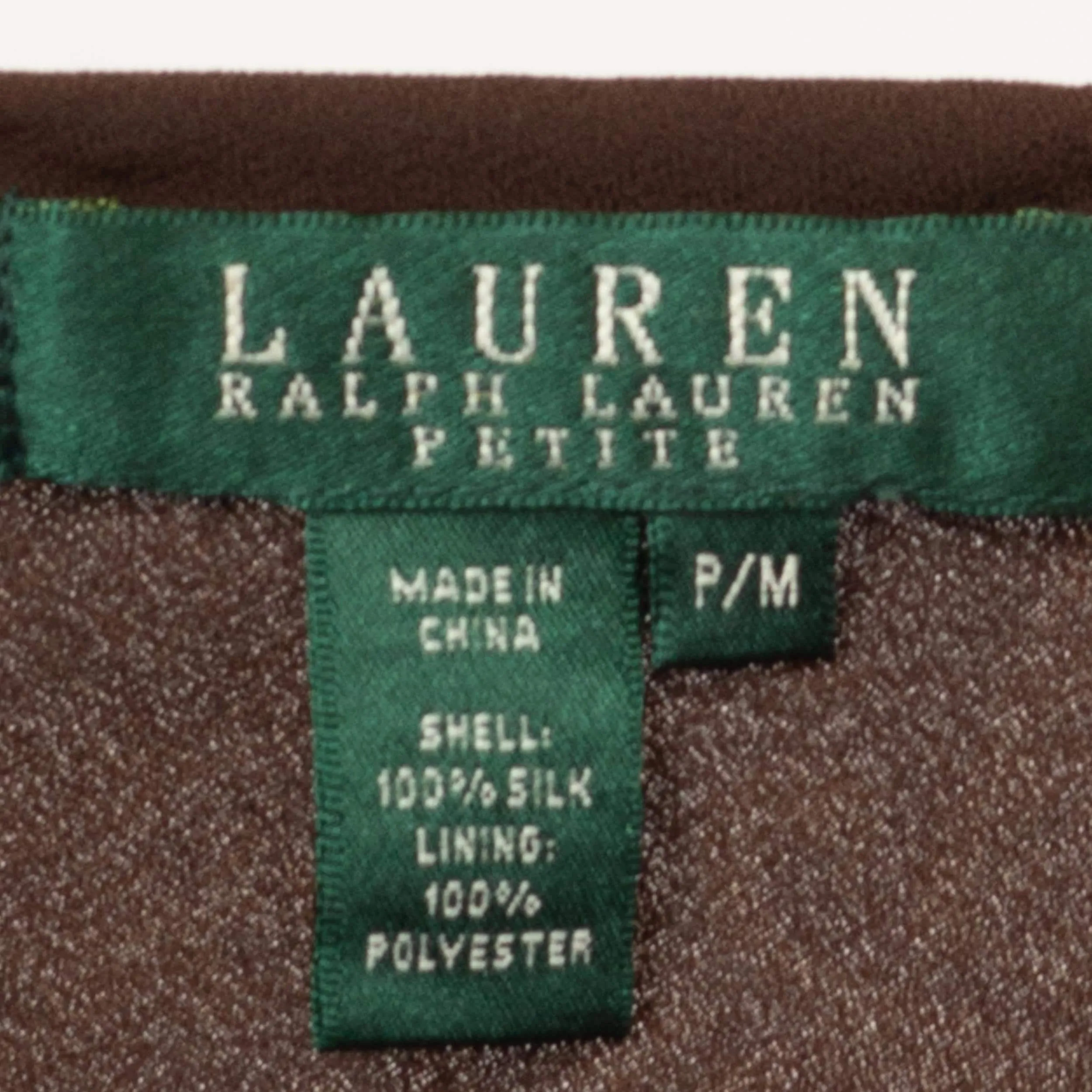 Vintage Y2K Ralph Lauren Brown Paisley Silk Midi Skirt – Petite Medium