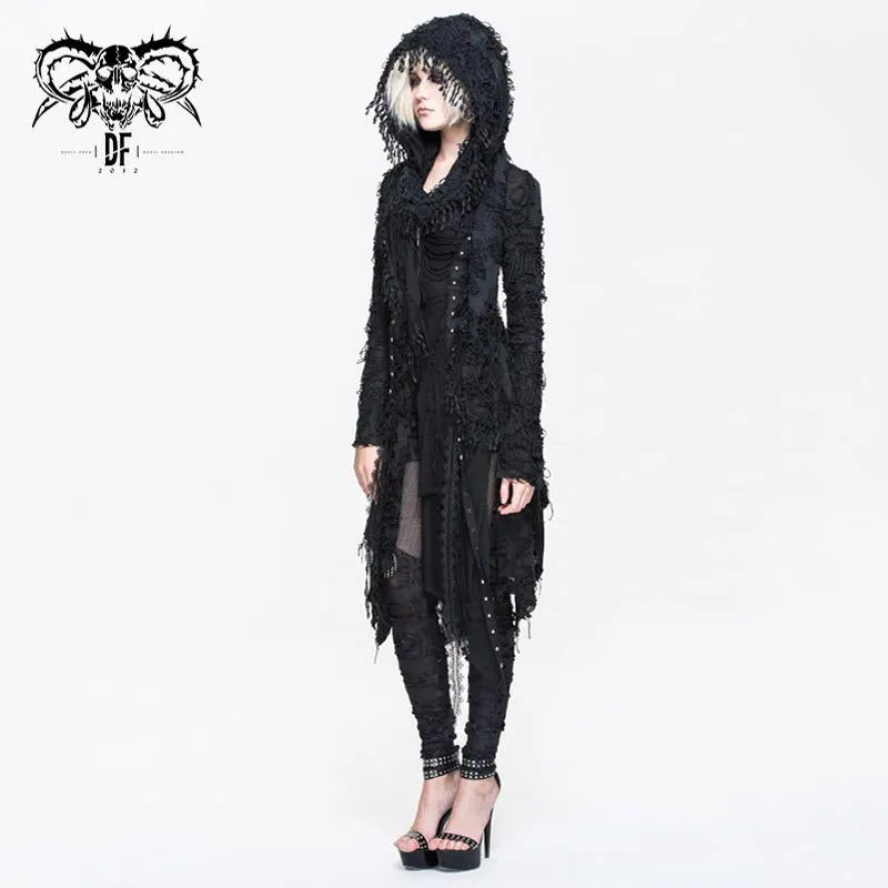 'Violations' Distressed Punk Mesh Coat