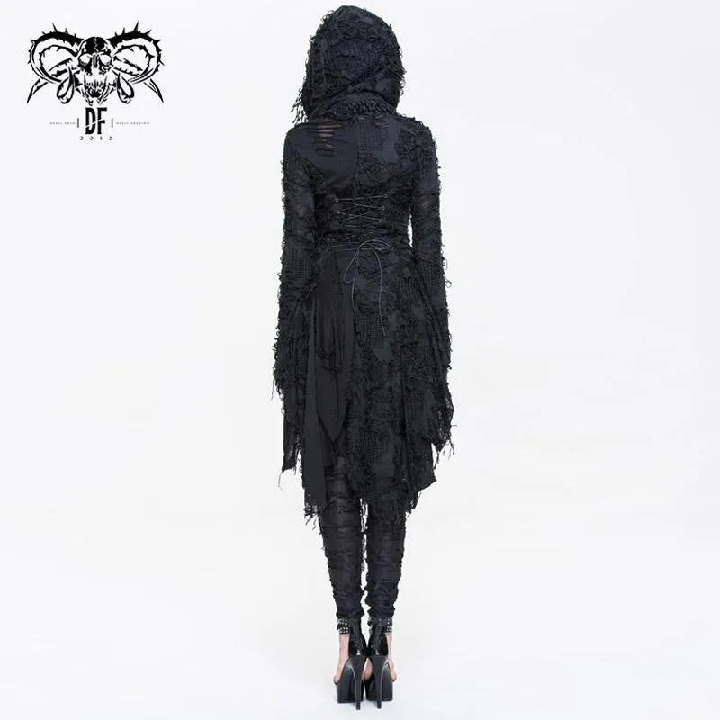 'Violations' Distressed Punk Mesh Coat