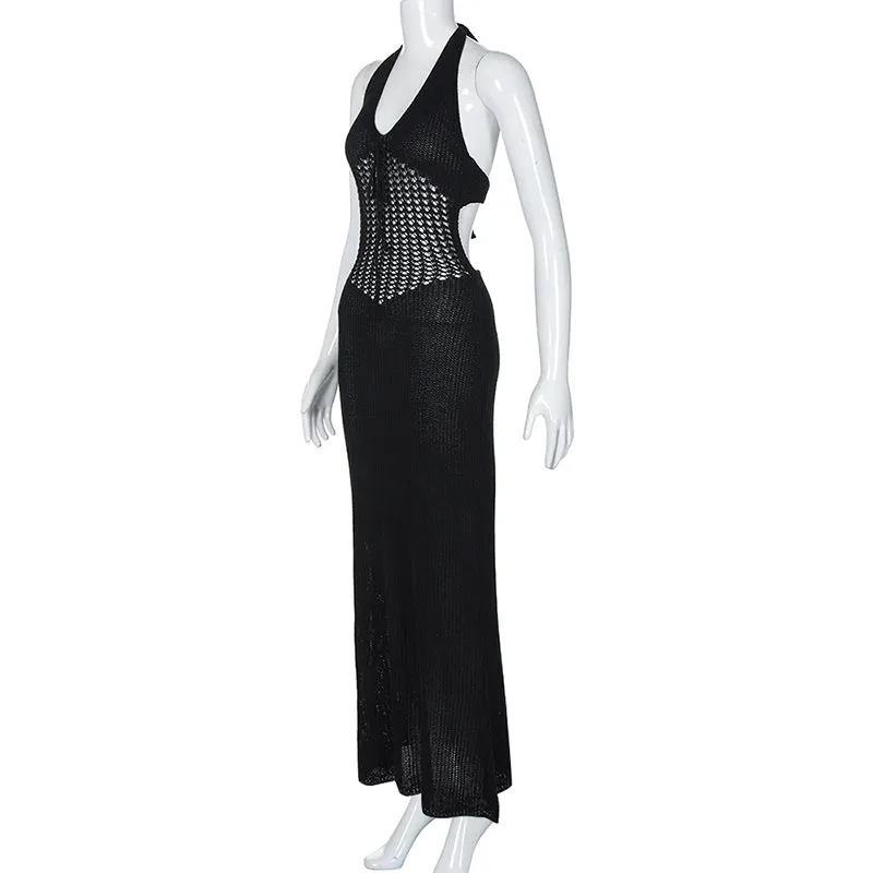 Vvsha Bea Backless Knitted Maxi Dress