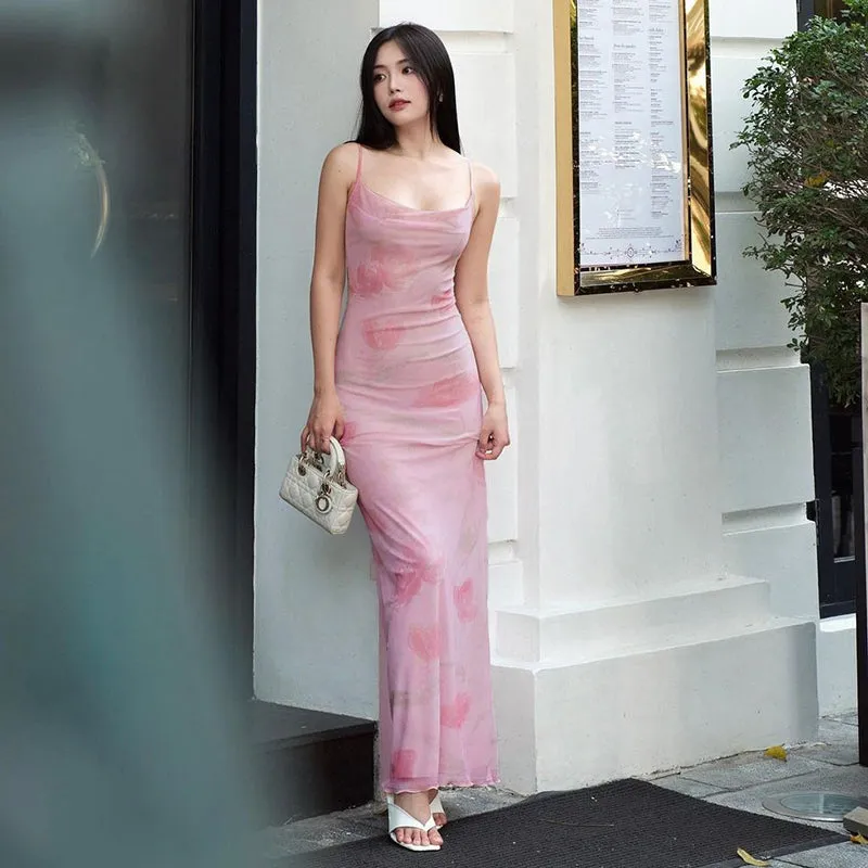 Vvsha Lennix Mesh Maxi Dress