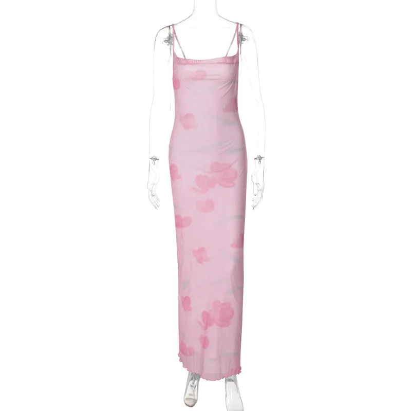Vvsha Lennix Mesh Maxi Dress