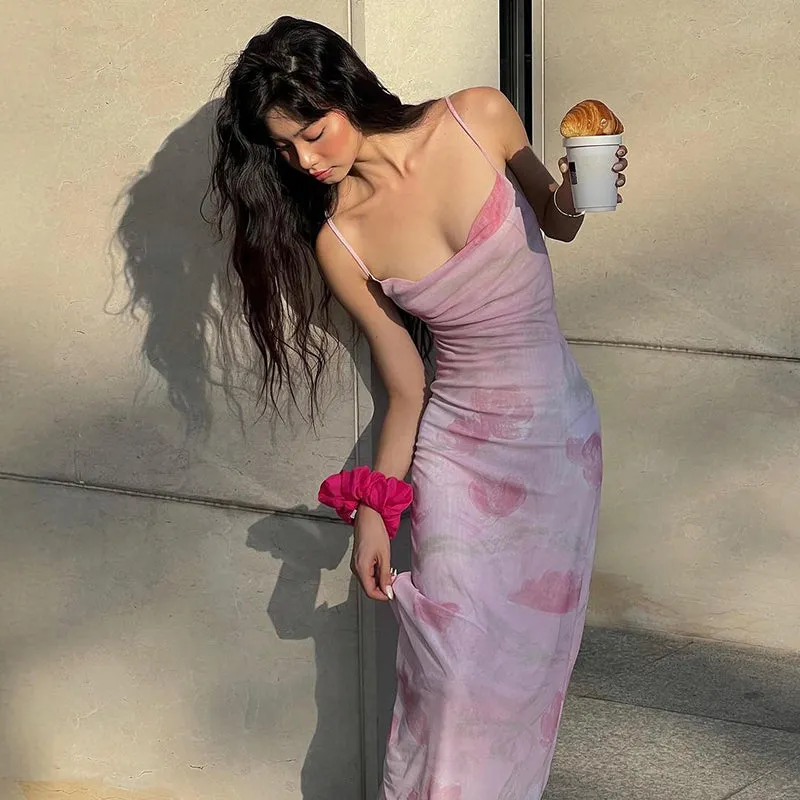 Vvsha Lennix Mesh Maxi Dress