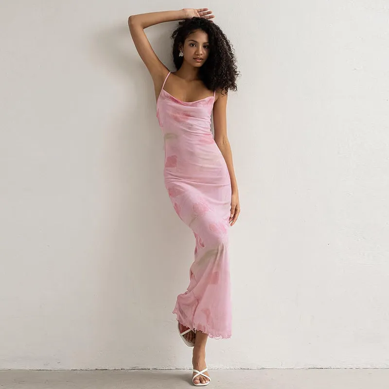 Vvsha Lennix Mesh Maxi Dress