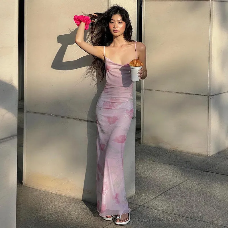 Vvsha Lennix Mesh Maxi Dress