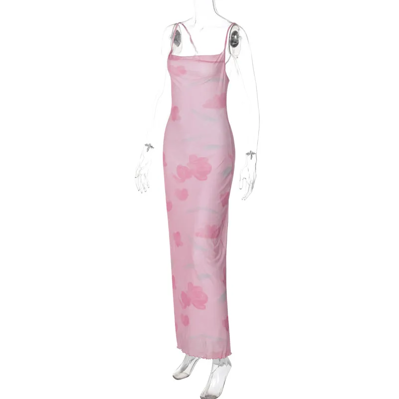 Vvsha Lennix Mesh Maxi Dress