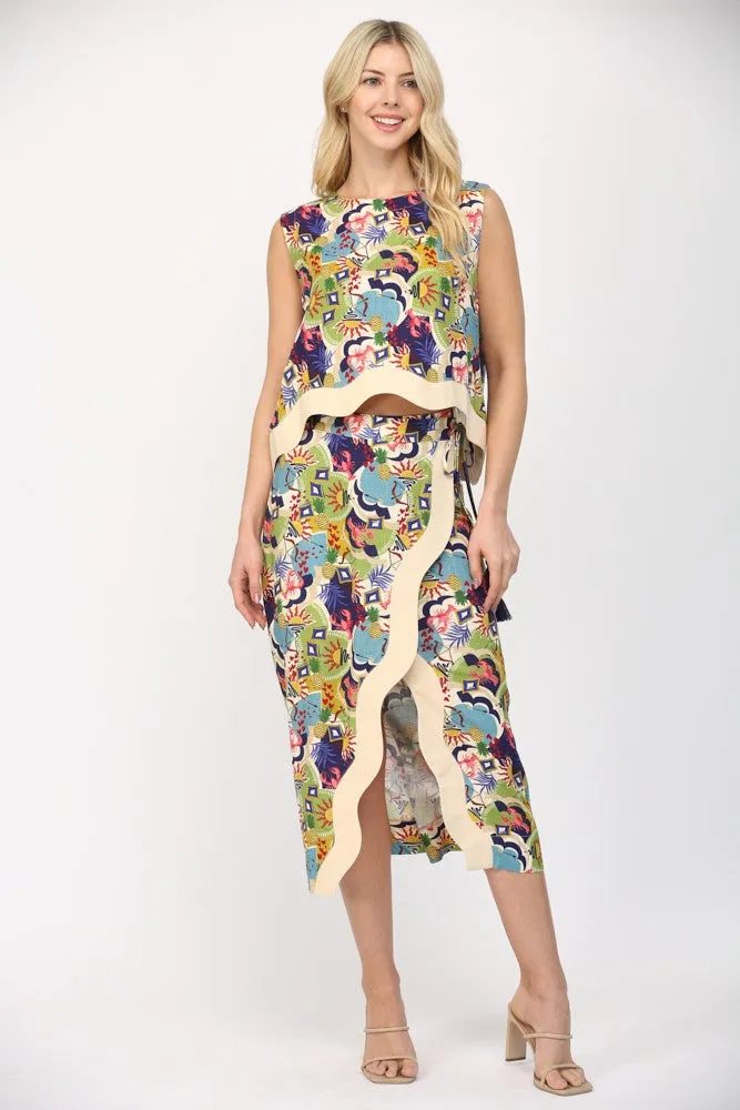 Wave Island Wrap Skirt