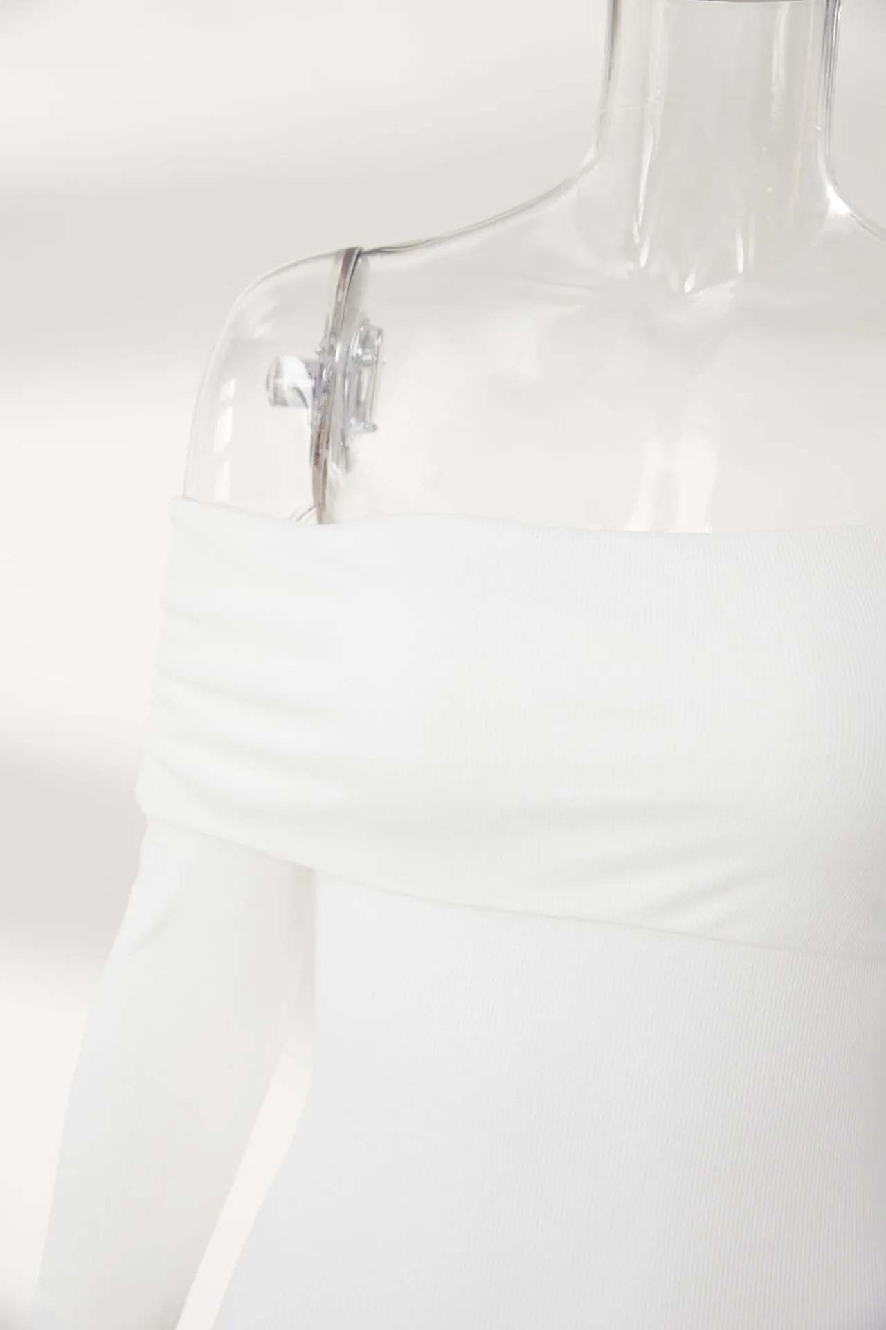 White One Shoulder Ruched Bodysuit