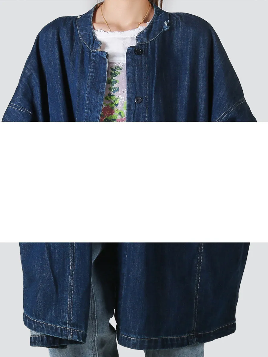 Women Casual Spring Spliced Loose Demin Coat