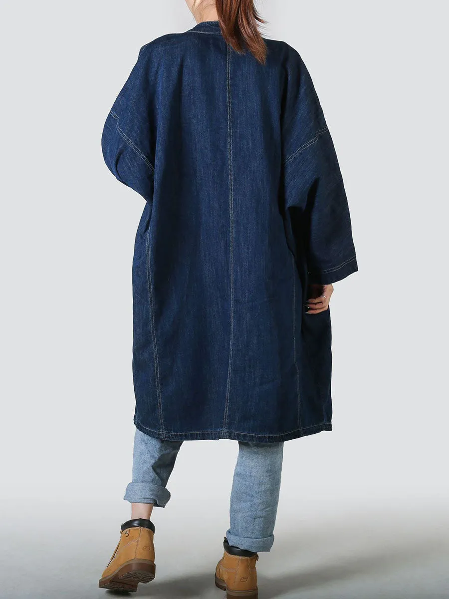 Women Casual Spring Spliced Loose Demin Coat