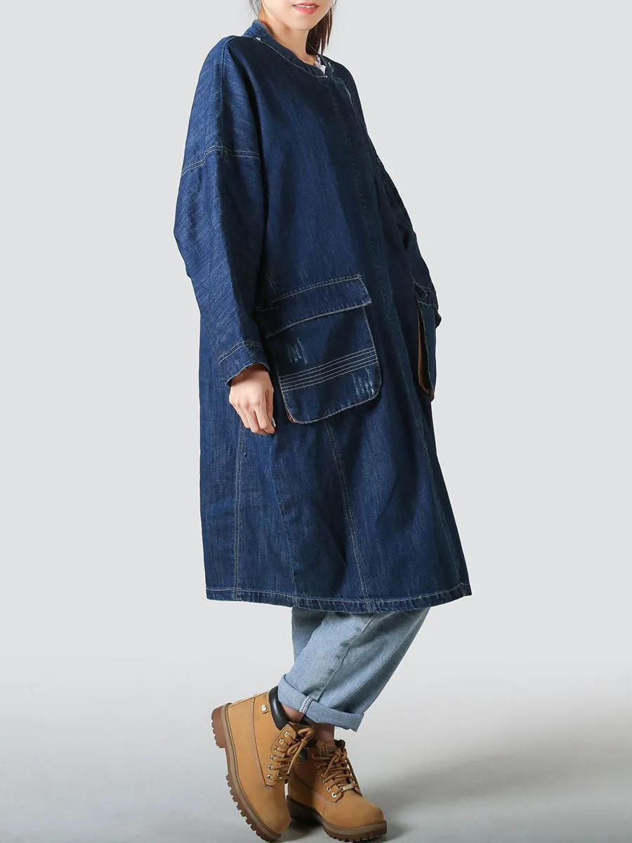 Women Casual Spring Spliced Loose Demin Coat