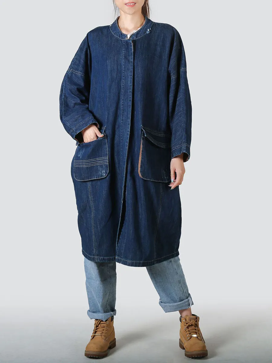 Women Casual Spring Spliced Loose Demin Coat