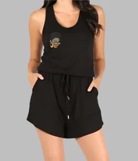 WOMEN "Empowering Black Drawstring Juneteenth Jumpsuit"