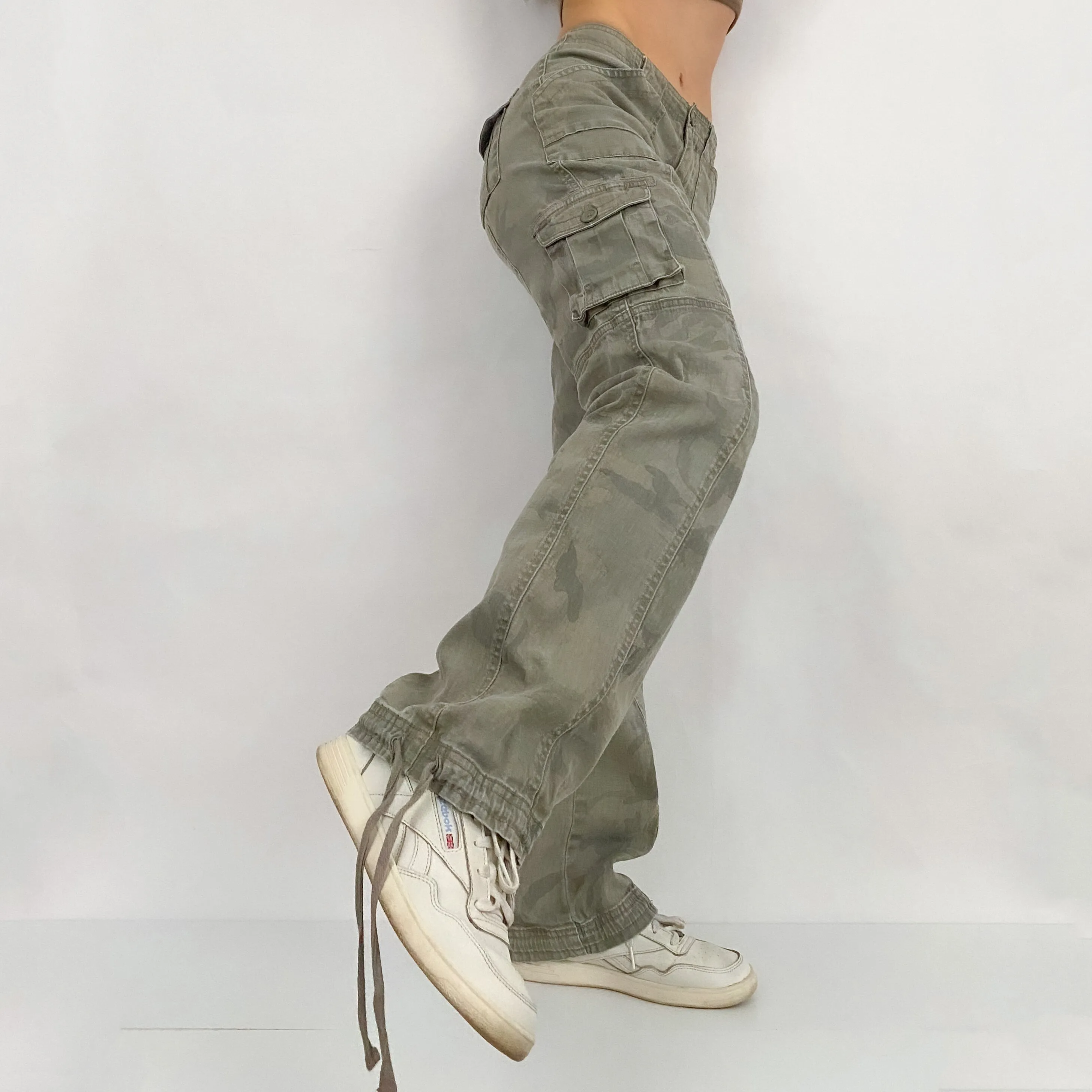 Y2K Camo Cargo Pants - Small