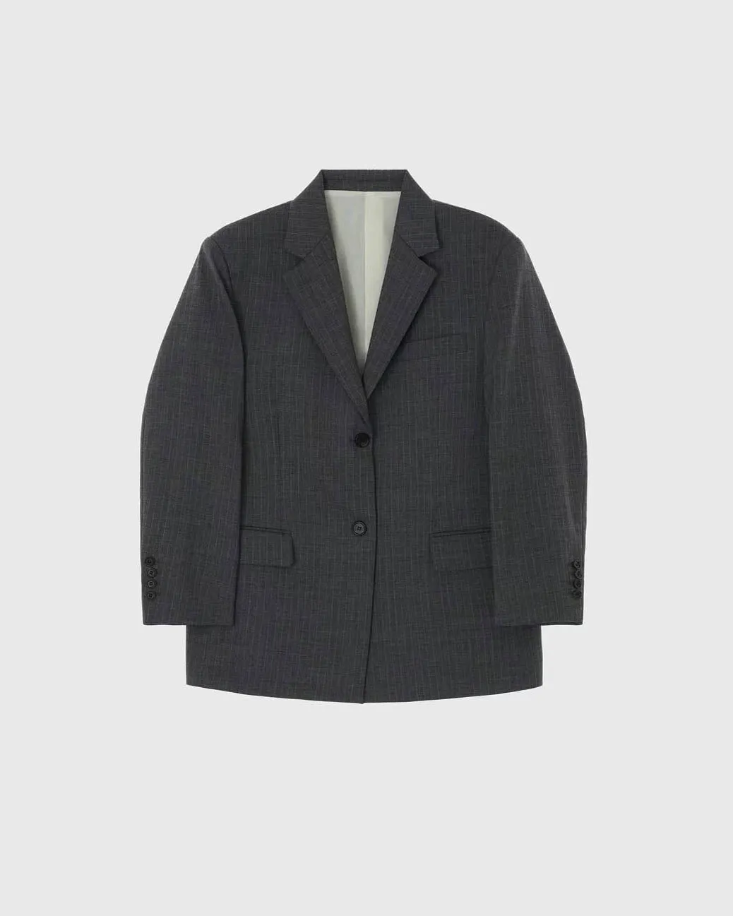 ZOOEY PINSTRIPE BLAZER GREY